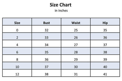 Full Beauty Size Chart